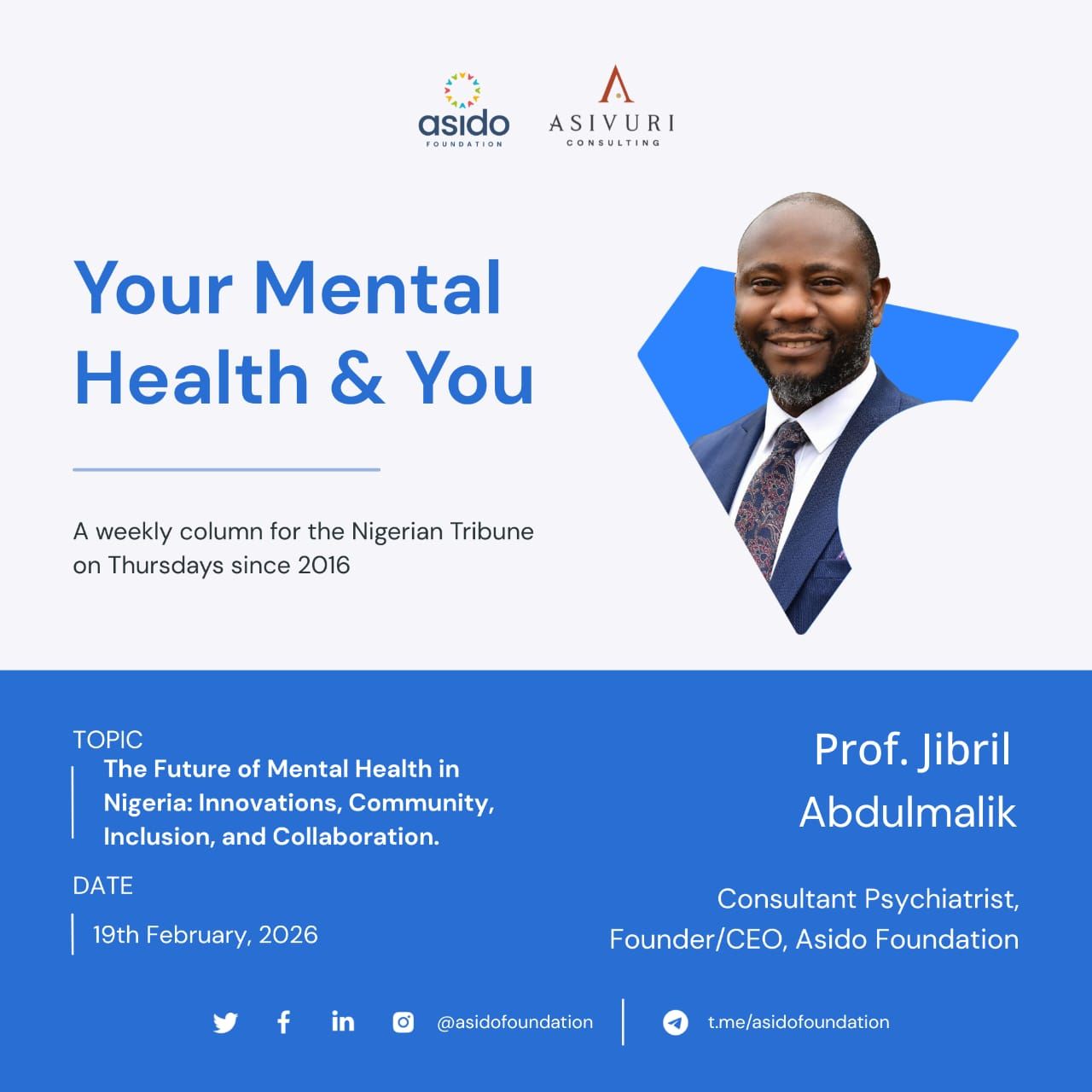 The Future of Mental Health in Nigeria: Innovations, Community, Inclusion, and Collaboration