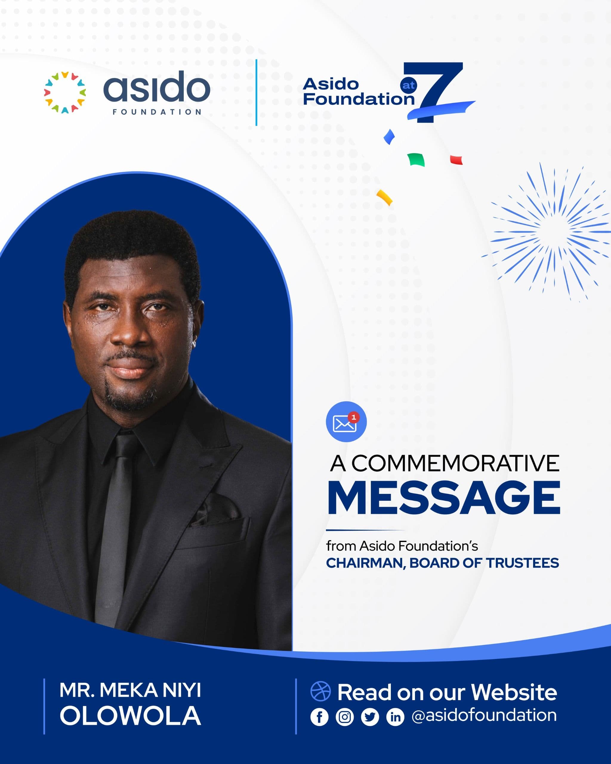 The Chairman, Board of Trustees' Commemorative Message